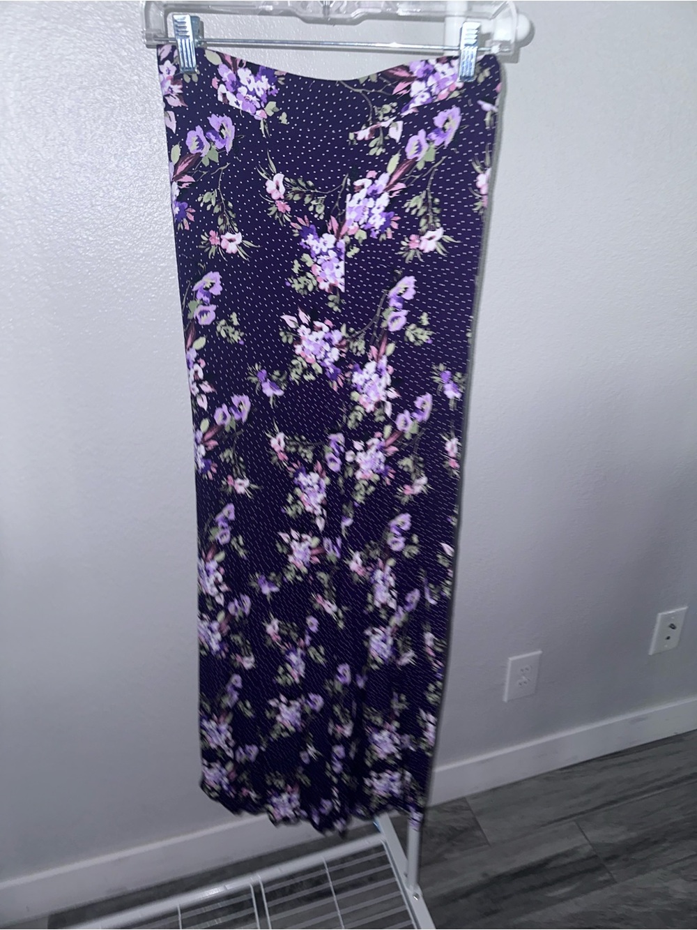 Express Purple Floral Flow Leg Pants